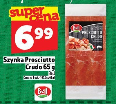 Szynka Prosciutto Crudo Bell 65 g promocja w TOPAZ