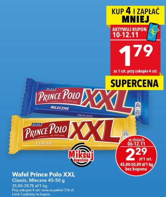 Wafel Prince Polo XXL Classic promocja w LEWIATAN