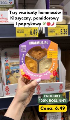 Hummus pomidorowy, klasyczny, paprykowy promocja w Kaufland