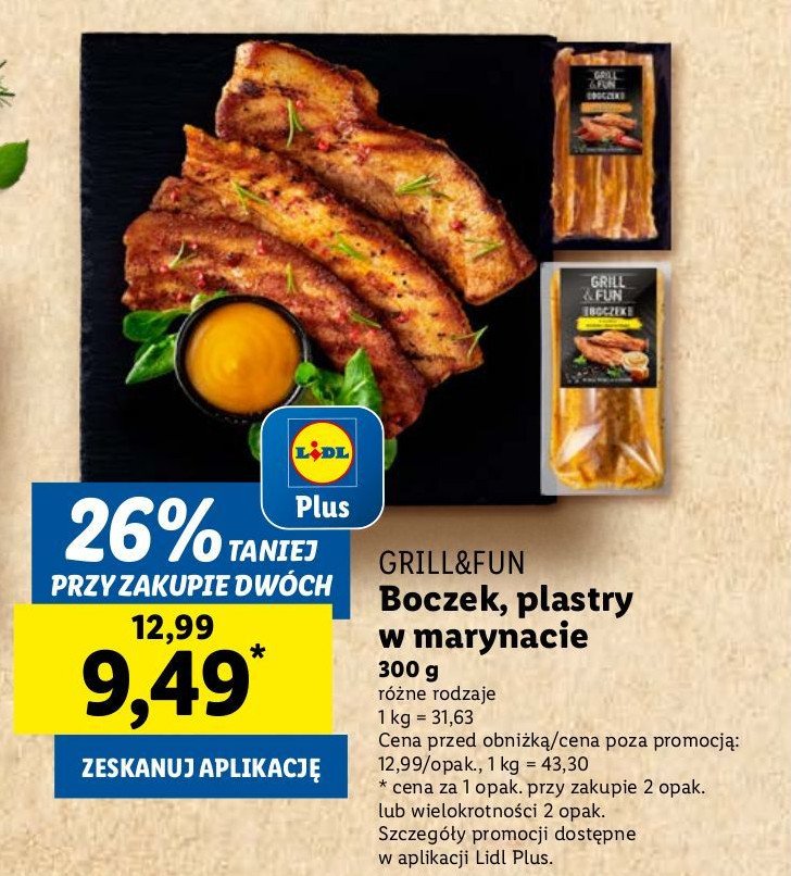 Boczek wieprzowy w marynacie paprykowej plastry Grill and fun promocja