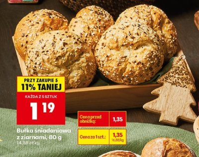Bułka śniadaniowa z ziarnami  promocja w Biedronka