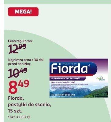 Pastylki do ssania, 15 szt. Fiorda promocja w Rossmann
