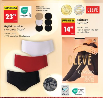 Majtki damskie z koronką 3-pak promocja w Biedronka