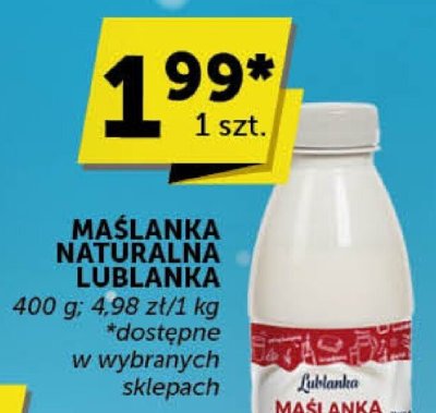 Maślanka naturalna Lublanka promocja w ABC