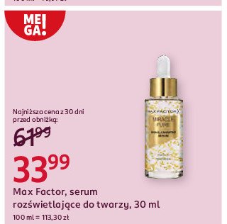 Serum do twarzy rozświetlające MAX FACTOR MIRACLE PURE promocja w Rossmann