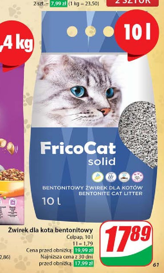 Żwirek bentonitowy solid Fricocat promocja
