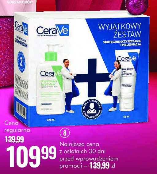 Zestaw w pudełku żel do mycia oczyszczający 236 ml + krem do twarzy nawilżający 52 ml Cerave zestaw promocja w Super-Pharm