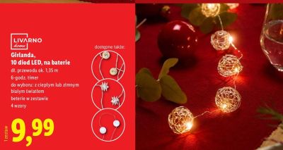 Girlanda 10 diod LED, na baterie  promocja w Lidl