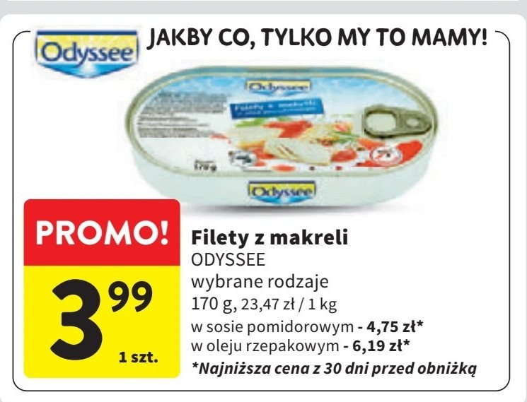 Filety z makreli w sosie pomidorowym Odyssee promocja w Intermarche