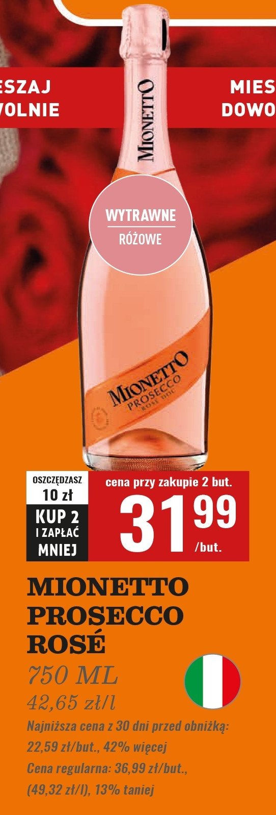 Wino Mionetto prosecco rose promocja w Biedronka