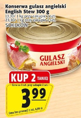Konserwa gulasz angielski English Stew 300 g SOKOŁÓW promocja w Prim Market