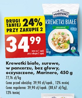 Krewetki białe vannamei Marinero promocja w Biedronka