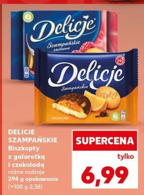Ciastka z galaretką malinową Delicje szampańskie promocja w Kaufland