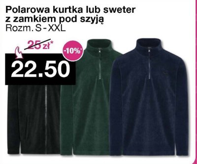 Polarowa kurtka lub sweter z zamkiem pod szyją męski promocja w Woolworth