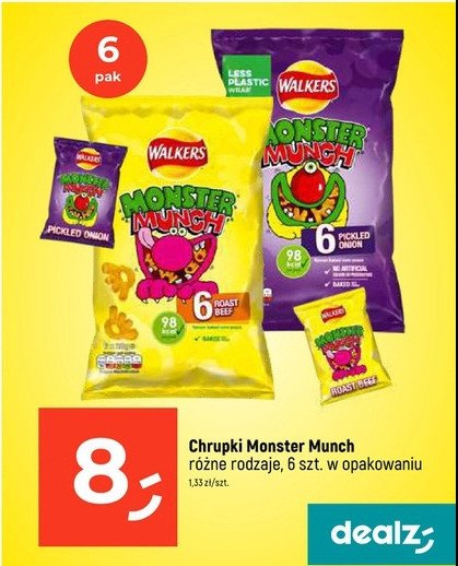 Chrupki monster munch pickled onion WALKERS FRITO LAY WALKERS promocja