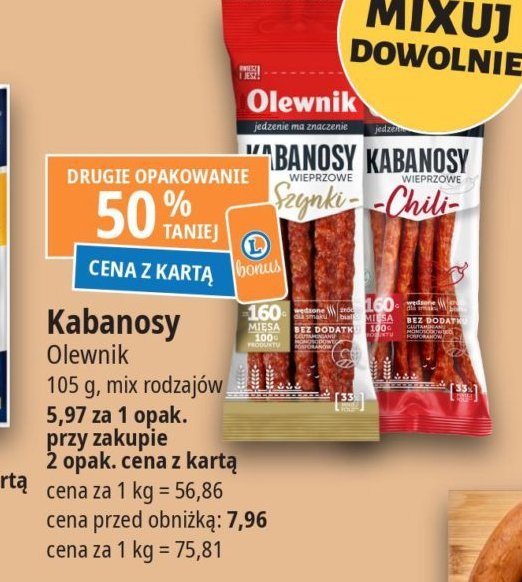 Kabanosy chili Olewnik promocja