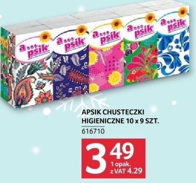 Chusteczki higieniczne APSIK CHUSTECZKI HIGIENICZNE 10 x 9 SZT. promocja w Selgros
