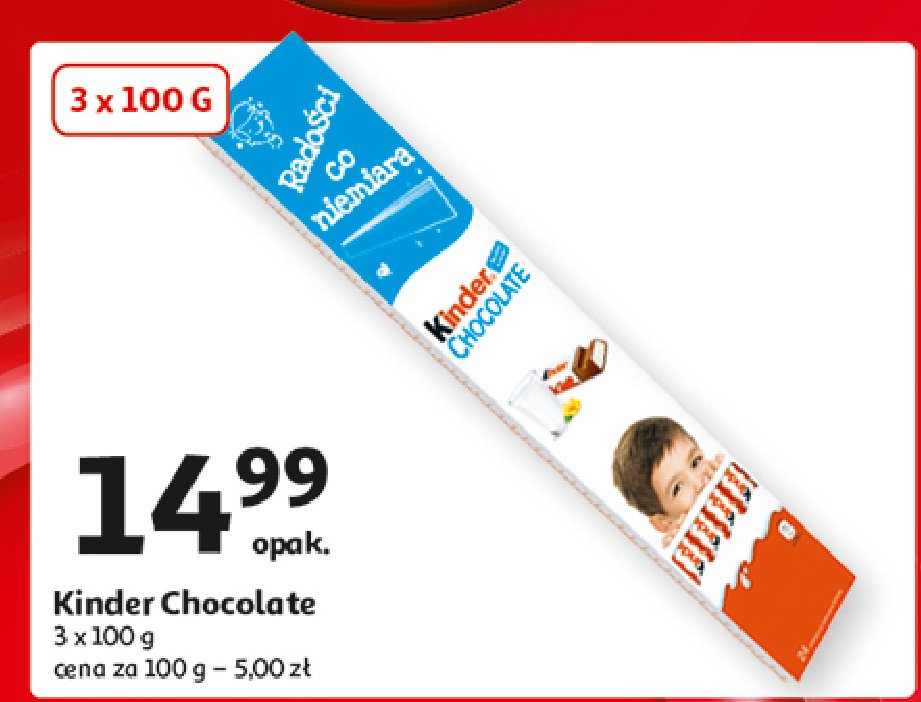 Batoniki z mlecznej czekolady z nadzieniem mlecznym Kinder chocolate promocja