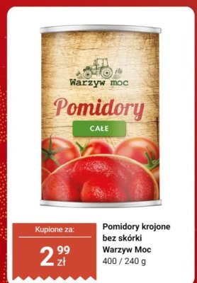 Pomidory krojone bez skórki  promocja w Dino