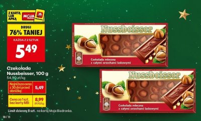 Czekolada mleczna Nussbeisser, 100 g promocja w Biedronka