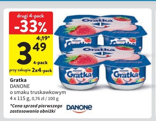 Jogurt truskawka Danone gratka promocja