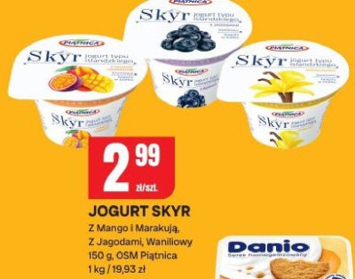 Danio o smaku Waniliowym, Ciasteczkowym, Z Kawałkami Czekolady 130 g, Danone promocja w Chorten