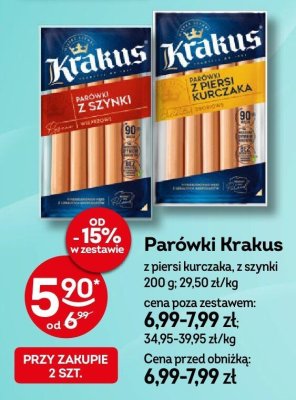 Parówki Krakus z piersi kurczaka, z szynki promocja w Żabka