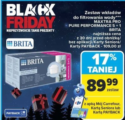 Zestaw wkładów do filtrowania wody BRITTA MAXTRA PRO PURE PERFORMANCE 5+1 promocja w Carrefour