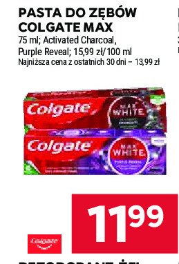 Pasta do zębów charcoal Colgate max white promocja w Stokrotka