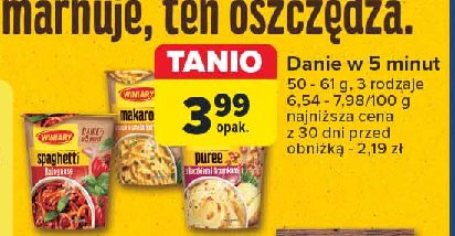 Makaron w sosie o smaku kurkowym Winiary danie w 5 minut promocja