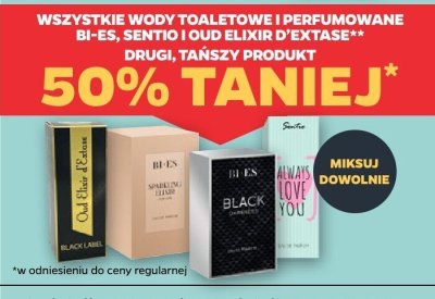 Wszystkie wody toaletowe Bi-Es, Sentio i Oud Elixir d'Extase DRUGIE -50% promocja w Netto