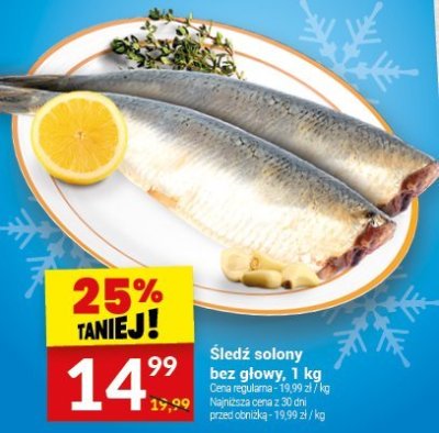 Śledź solony bez głowy, 1 kg promocja w Twój Market