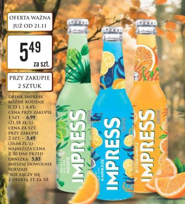 Drink Lemon&Lime Impress promocja w Dino