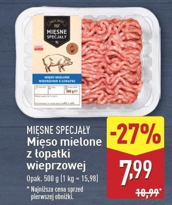 Chude mięso mielone z szynki wieprzowej Mięsne specjały zawsze świeże promocja w Aldi