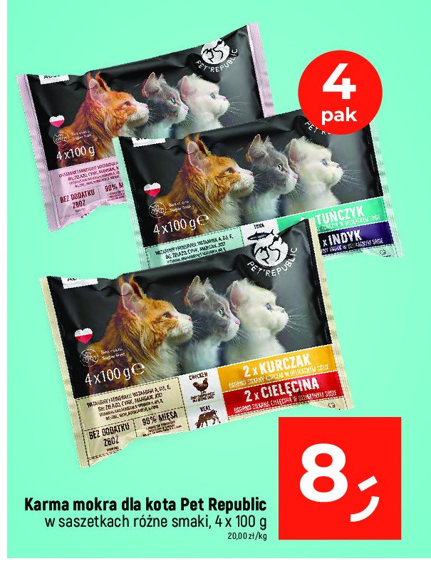 Karma dla kota kurczak + cielęcina Pet republic promocja