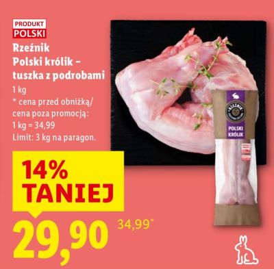 Królik tuszka z podrobami Rzeźnik  promocja w Lidl