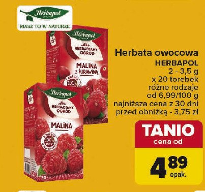 Herbata malina z żurawiną Herbapol herbaciany ogród promocja