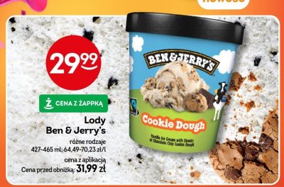 Lody Ben & Jerry's różne rodzaje promocja w Żabka