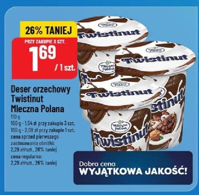 Deser orzechowy Twistinut Mleczna Polana 110g promocja w POLOmarket