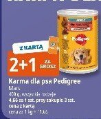 Karma dla psa Pedigree Max różne rodzaje 800g 2+1 promocja w Leclerc