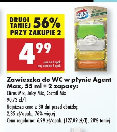 Kostka toaletowa coctail mix Agent max active & clean promocja