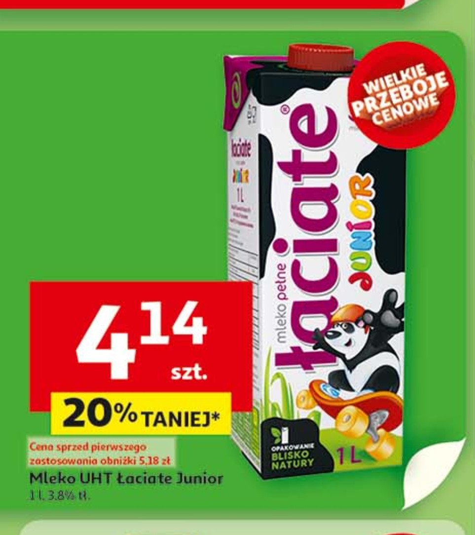 Mleko 3.8% Łaciate junior promocja