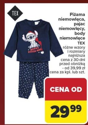 Piżama niemowlęca, pajac niemowlęcy, body niemowlęce TEX różne wzory i rozmiary promocja w Carrefour