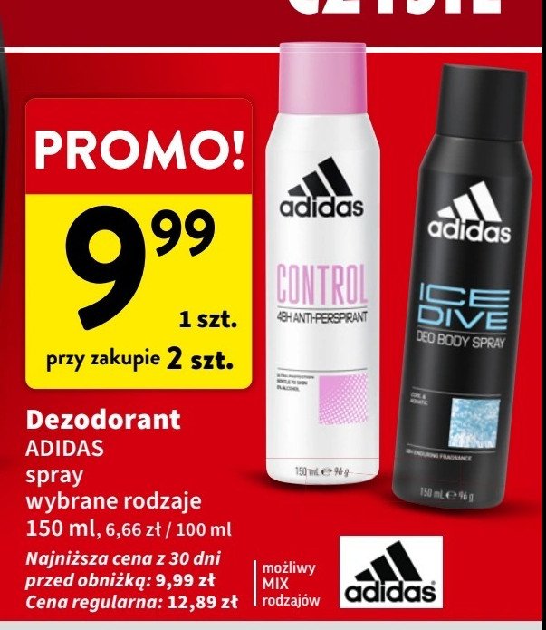 Dezodorant Adidas men ice dive Adidas cosmetics promocja w Intermarche