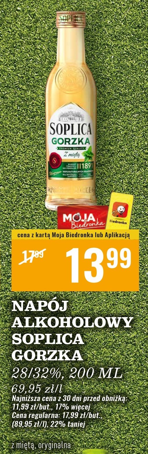 Wódka Soplica gorzka z miętą promocja w Biedronka