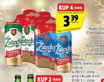 Piwo Żatecky Zateck 0,00% Svetly Lezak 500 ml promocja w Prim Market