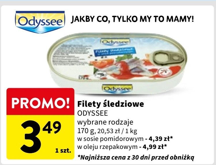 Filety śledziowe w sosie pomidorowym Odyssee promocja