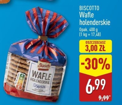 Wafle holenderskie Biscotto promocja w Aldi