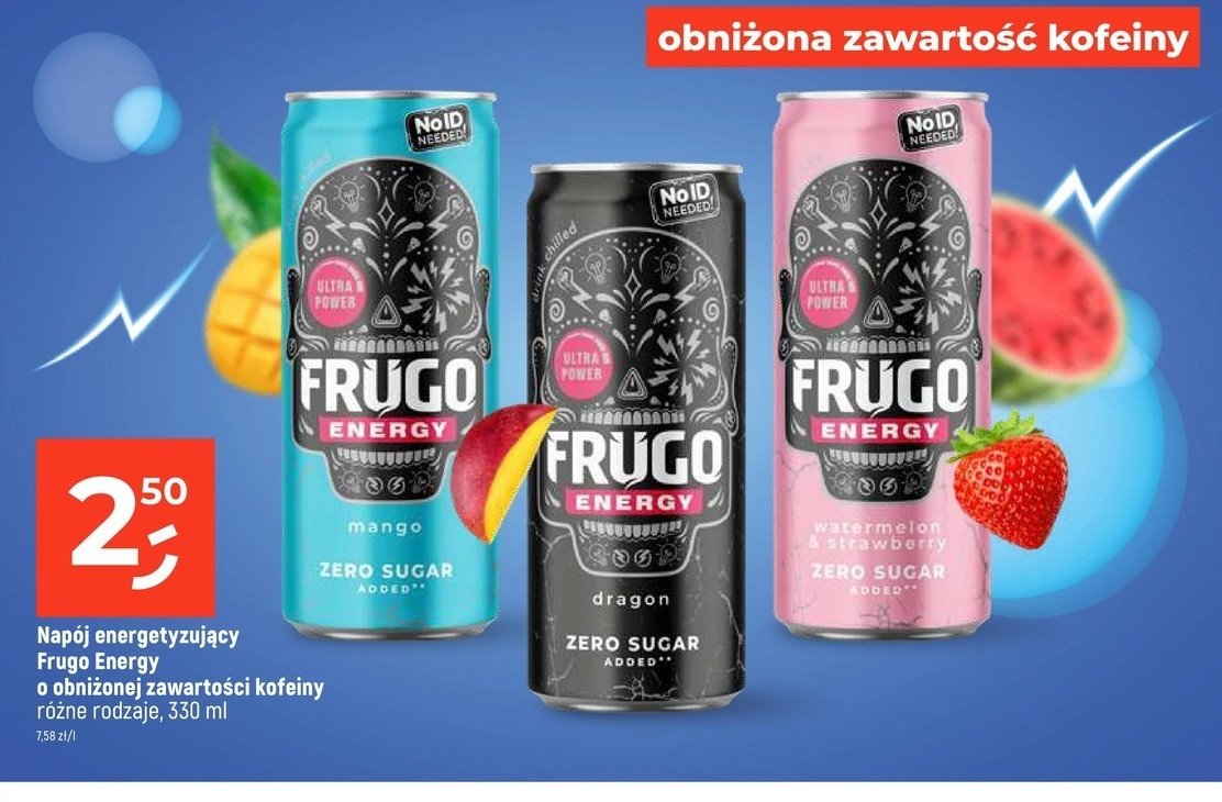 Napój energetyczny dragon zero sugar Frugo promocja