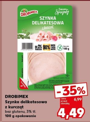 Szynka delikatesowa z kurcząt bez glutenu promocja w Kaufland